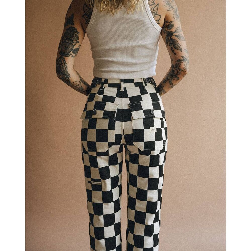 P&Co 304 Service Fatigue Pants Black Checkerboard UK6 Short - Picture 2 of 8